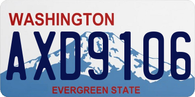 WA license plate AXD9106