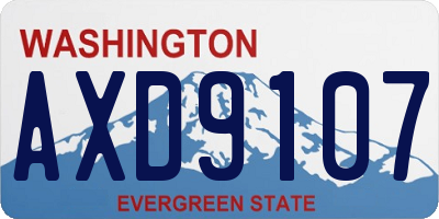 WA license plate AXD9107