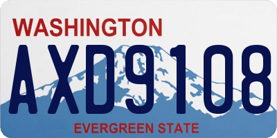 WA license plate AXD9108