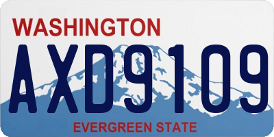 WA license plate AXD9109