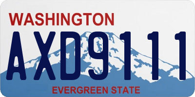 WA license plate AXD9111