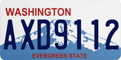 WA license plate AXD9112