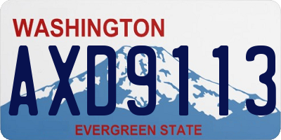 WA license plate AXD9113