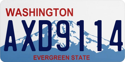 WA license plate AXD9114