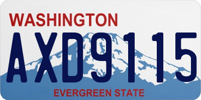 WA license plate AXD9115