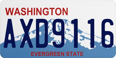 WA license plate AXD9116