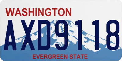 WA license plate AXD9118