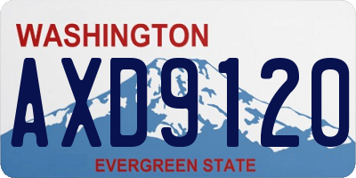 WA license plate AXD9120