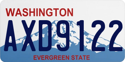 WA license plate AXD9122