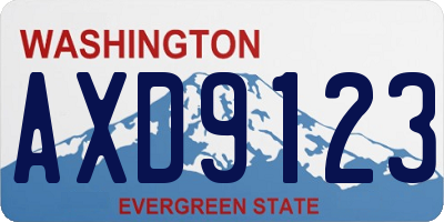 WA license plate AXD9123