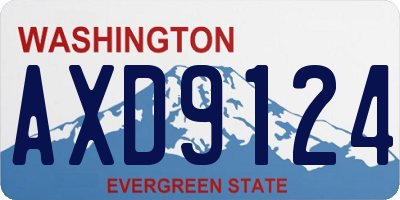 WA license plate AXD9124