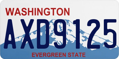 WA license plate AXD9125