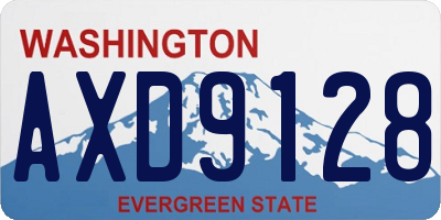 WA license plate AXD9128