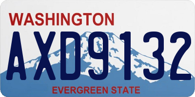 WA license plate AXD9132