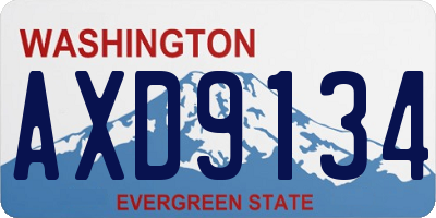 WA license plate AXD9134