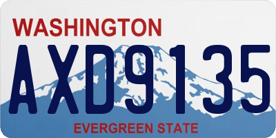 WA license plate AXD9135