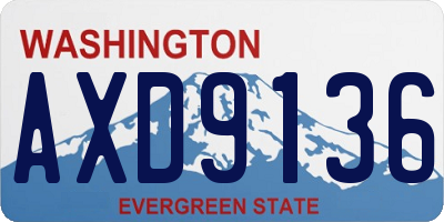 WA license plate AXD9136