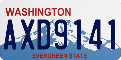 WA license plate AXD9141