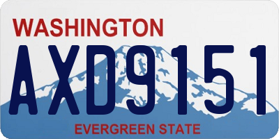 WA license plate AXD9151