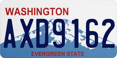 WA license plate AXD9162
