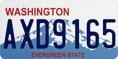 WA license plate AXD9165
