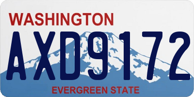 WA license plate AXD9172