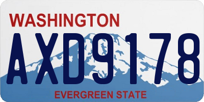 WA license plate AXD9178
