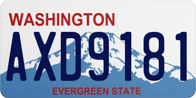 WA license plate AXD9181