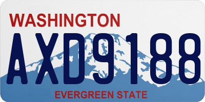 WA license plate AXD9188