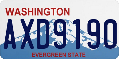 WA license plate AXD9190