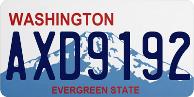 WA license plate AXD9192