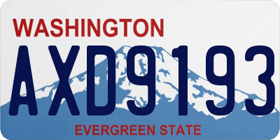 WA license plate AXD9193
