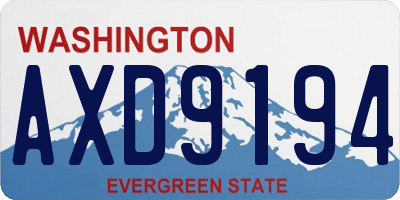 WA license plate AXD9194
