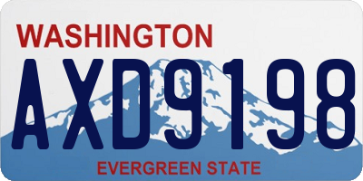 WA license plate AXD9198