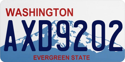 WA license plate AXD9202