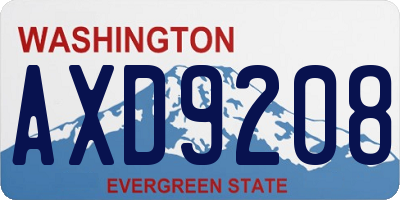 WA license plate AXD9208