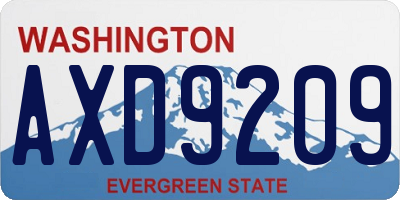 WA license plate AXD9209