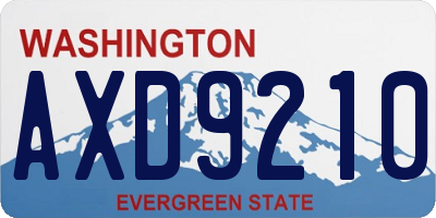 WA license plate AXD9210