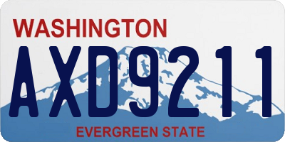 WA license plate AXD9211
