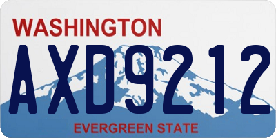 WA license plate AXD9212