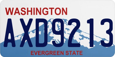 WA license plate AXD9213