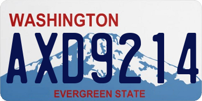 WA license plate AXD9214