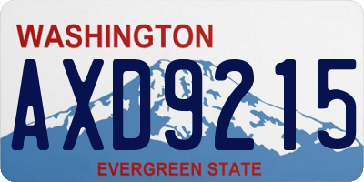 WA license plate AXD9215