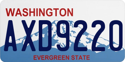 WA license plate AXD9220