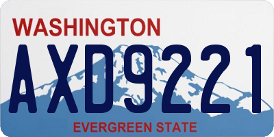 WA license plate AXD9221