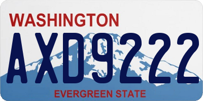 WA license plate AXD9222