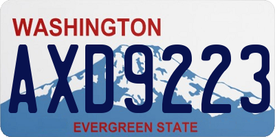 WA license plate AXD9223