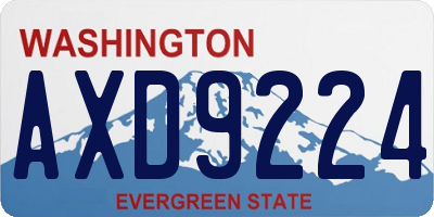 WA license plate AXD9224