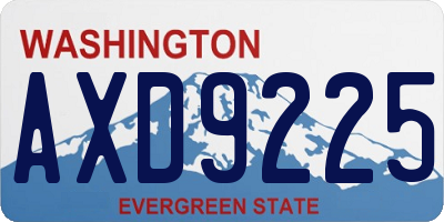 WA license plate AXD9225