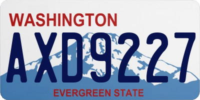 WA license plate AXD9227